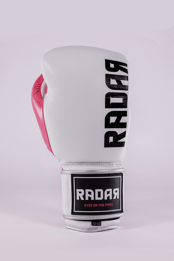 Bokshandschoenen Wit Roze - Radar Gear – Premium sportkleding & accessoires voor topprestaties