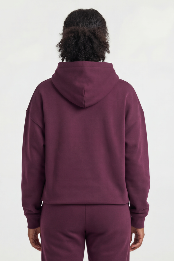OVERSIZED ESSENTIALS HOODIE BURGUNDY
