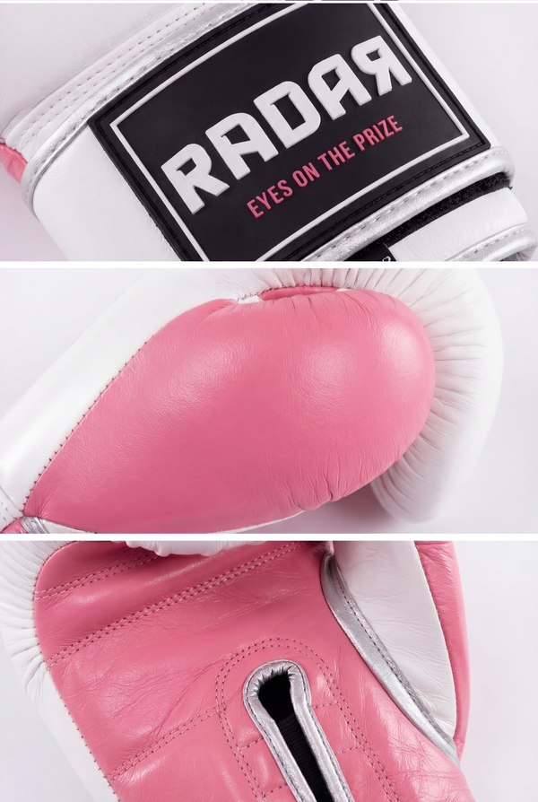 Boxing Gloves White Pink