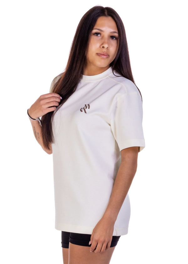 Go Getter Oversized T-shirt Creme Dames - Radar Gear – Premium sportkleding & accessoires voor topprestaties