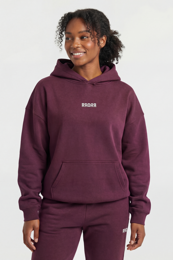 OVERSIZED ESSENTIALS HOODIE BURGUNDY