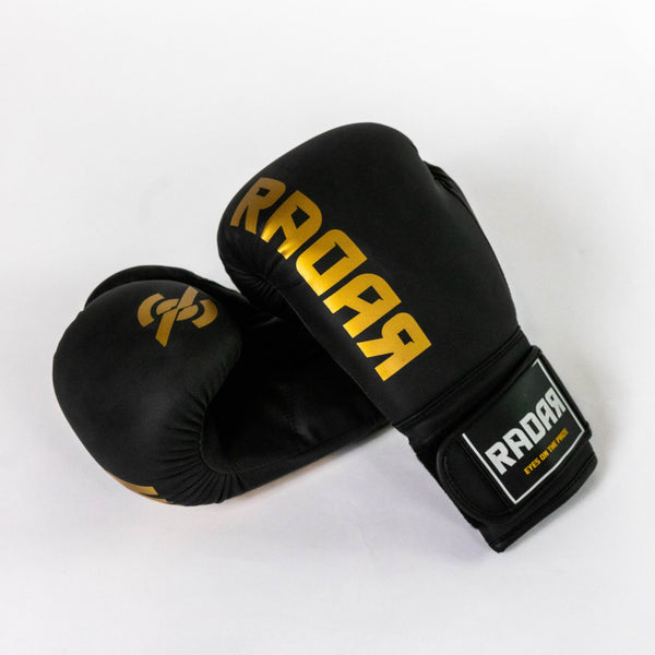 Bokshandschoenen kids Zwart/Goud - Radar Gear – Premium sportkleding & accessoires voor topprestaties
