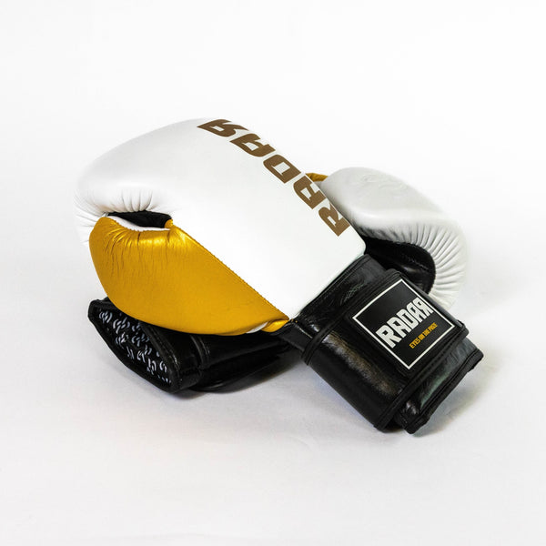 Bokshandschoenen Wit Goud - Radar Gear – Premium sportkleding & accessoires voor topprestaties