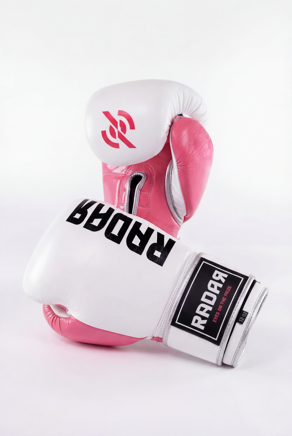 Boxing Gloves White Pink