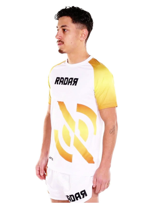 Muay Thai Shirt - Wit/Geel - Radar Gear – Premium sportkleding & accessoires voor topprestaties