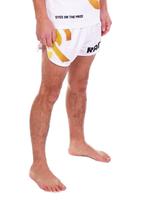 Muay Thai Short - Wit/Geel - Radar Gear – Premium sportkleding & accessoires voor topprestaties