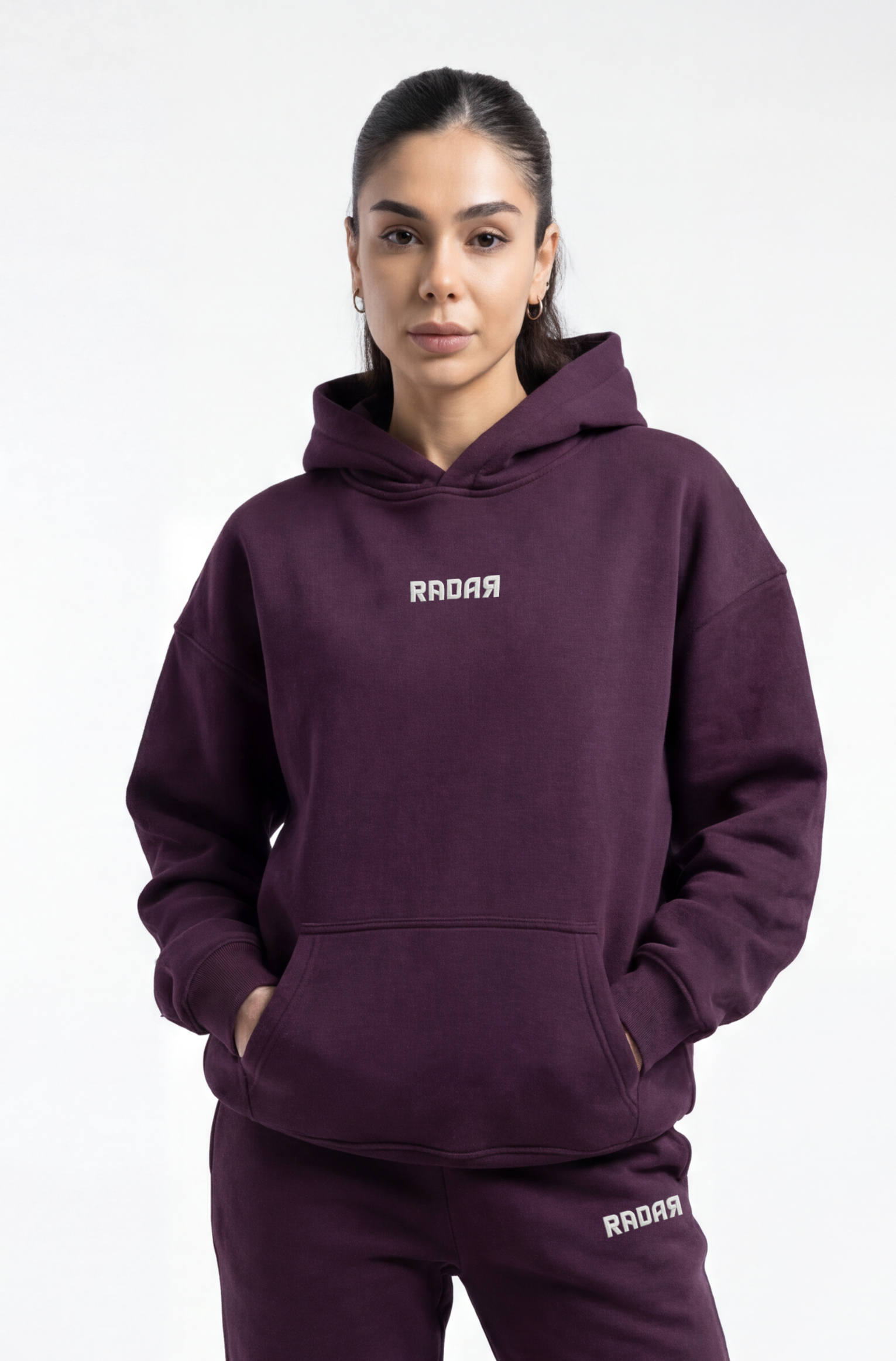 ESSENTIAL OVERSIZED HOODIE BURGUNDY